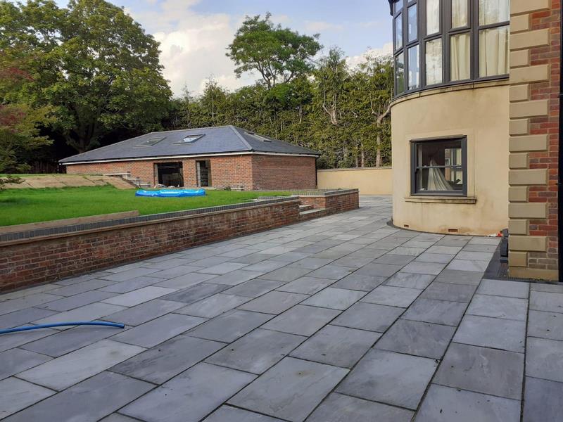 Completed paving and patio work