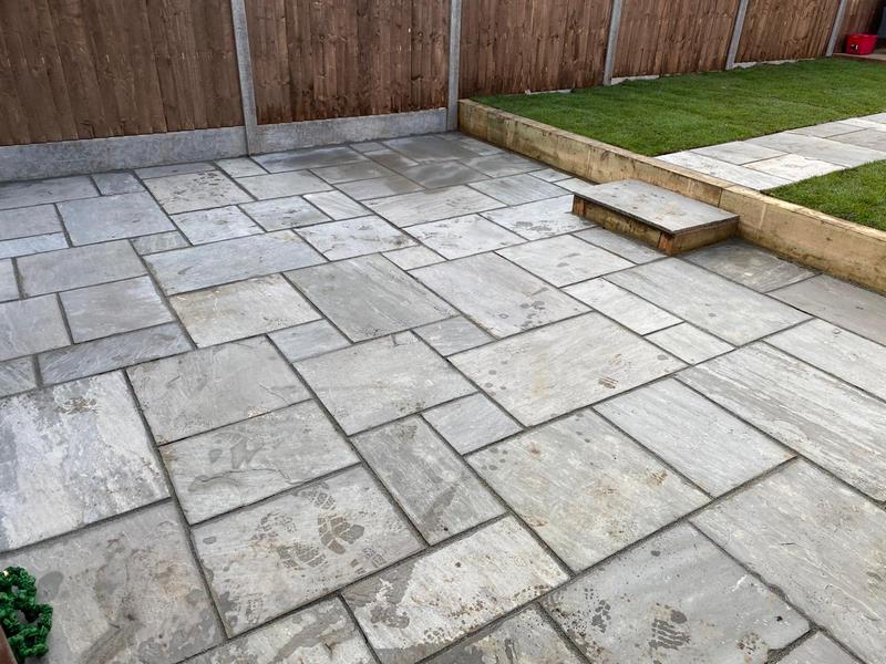 Completed paving and patio work